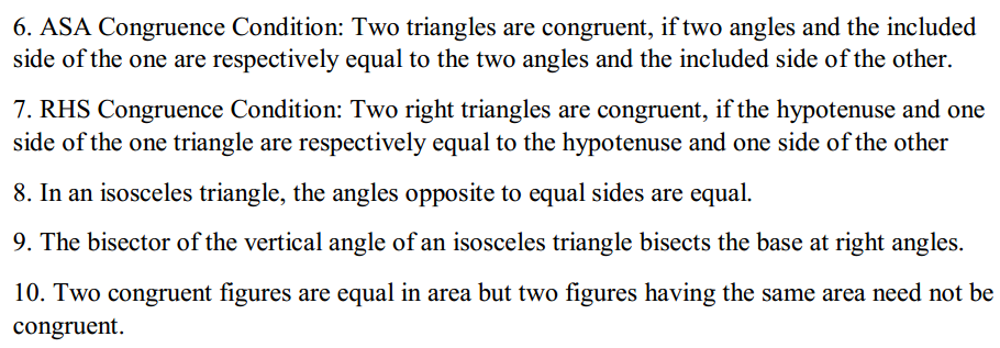 Congruence of Triangles Formulas for Class 7 Q2