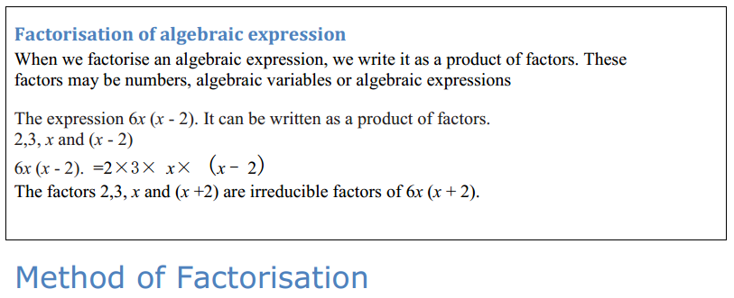 Factorisation Formulas Class 8 Q1