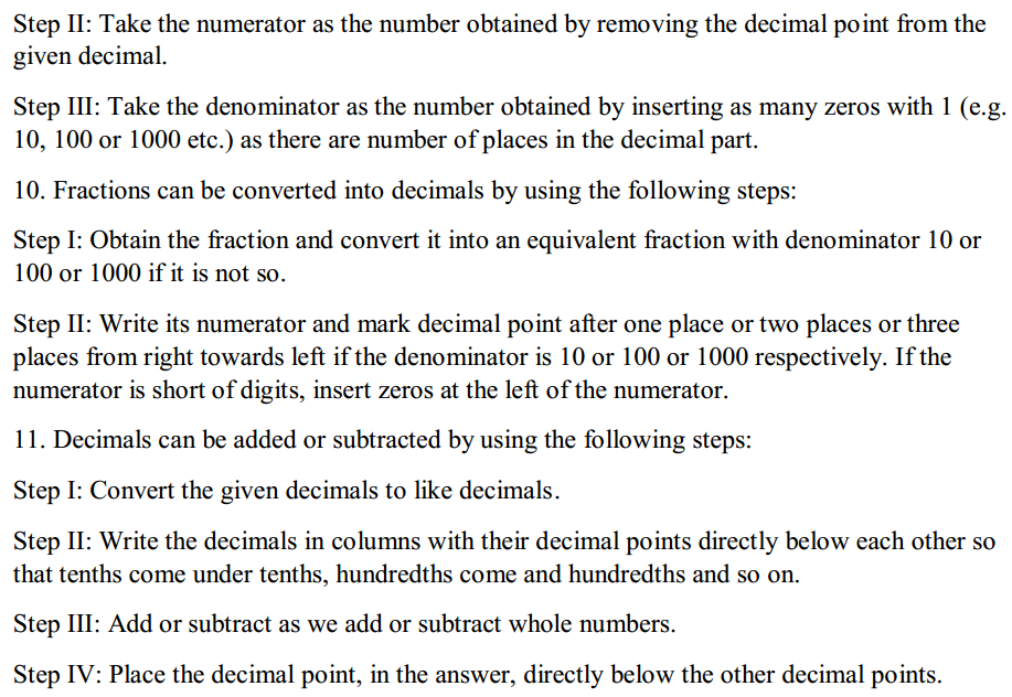 Fractions and Decimals Formulas for Class 7 Q5