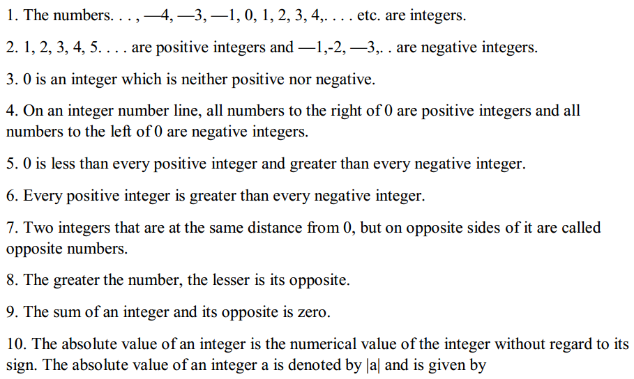 Integers Formulas for Class 7 Q1