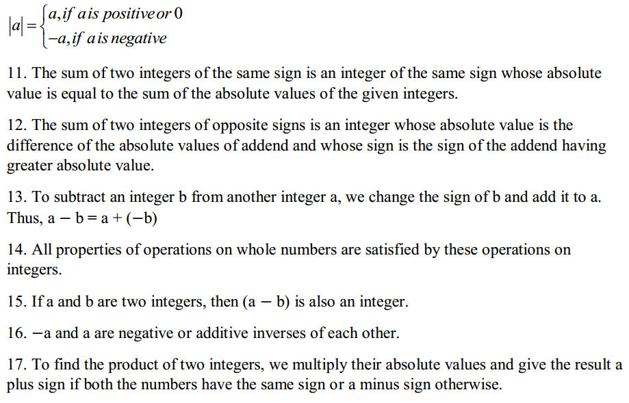 Integers Formulas for Class 7 Q2